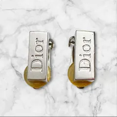 Dior クリップ イヤリング シルバーカラー ヴィンテージ ロゴ刻印