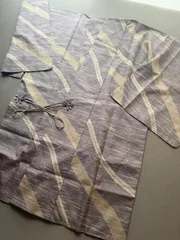 道中着　和装コート　雨コート　薄紫　斜線