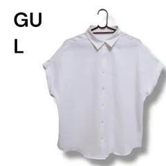 a1904 GU ジーユー フレンチスリーブブラウス ホワイト L ポリエステル100%