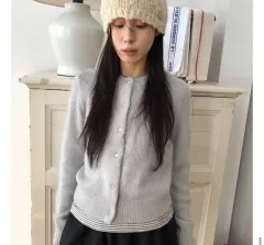 REETKEEM ゼリーポップ ニット カーディガン グレー Jelly pop knit