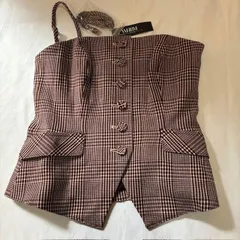 ホワイトハウスブラックマーケット　WHBM 　クラシカル・チェック テーラード風ビスチェ 　ボーン入り