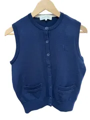 LANVIN  GOLF  ランバンゴルフ　ニットベスト　ネイビー×ベージュ　レディース　サイズ M 美品【ZK87】