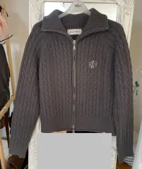 NICK&NICOLE ニック&ニコル ツーウェイ ニットジップアップ チャコール