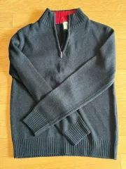 ブラック ハーフジップニット