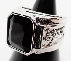 【23号】シルバー サイドドラゴン スクエア ブラック 龍 リング 指輪 ストリート 病み系 ロック