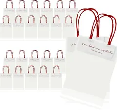 3world ラッピング袋 透明 手提げバッグ シール封式 デコレーションシールなし 小分け 包装 プチギフト プレゼント 梱包 資材 SW2255 24枚レッド ((24枚)レッド)