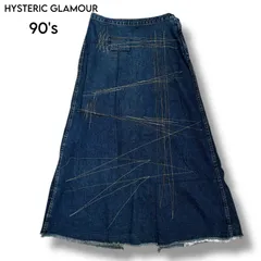 【HYSTERIC GLAMOUR】希少　90’s 刺繍ロングデニムスカート