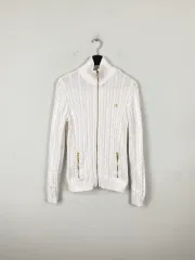 ラルフローレン ポロ ケーブル編みニット ジップアップ M <666>