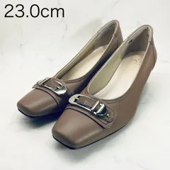 【新品 訳あり】リズラフィーネ　バックルデザインパンプス　23.0㎝　キャメル