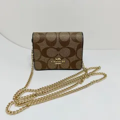 COACH【コーチ】C7355 チェーンミニウォレット コインケース ブラウン/ブラック/ゴールド 財布 ウォレット レディース