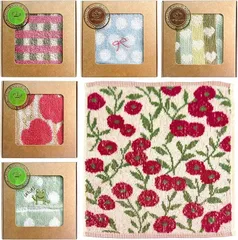 3world ギフト タオルハンカチ 25x25cm プチギフト プレゼント 個包装 ラッピング済 綿100％ 退職 (アソートパック,  小)