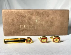 【美品】3点セット　オールドグッチ　カフス タイピン ゴールド GGロゴ 中古・古着通販】GUCCI (グッチ) カフス・タイピンセット サイズ:表記