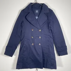 GAP ギャップ 軽量ダウンコート Pコート ダブル ダウン90% フェザー10% ネイビー XXSサイズのサムネイル