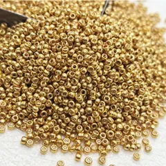 No.411 シードビーズ 3mm 300個 ゴールド シルバー メタリック 小粒 ハンドメイド アクセサリー パーツ