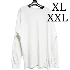 ユニクロ　ソフトタッチ　クルーネックTシャツ　長袖　白　ホワイト　無地　XL XXL