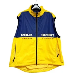 90’s Polo Sport　ポロスポーツ　ナイロンベスト イエローネイビー　1990年代　RXLビンテージ　レア　XXL