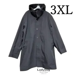 ユニクロ　ブロックテックコート　メンズ大きいサイズ　フード付きツイルスプリングコート　撥水　黒　3XL