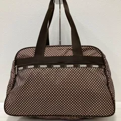 8987　LeSportsac レスポートサック　トートバッグ　ボストンバッグ　ブラウン　ドット　水玉　レディース　軽量　カジュアル　シンプル
