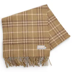 バーバリー ノバチェック カシミア マフラー ベージュ Aランク bb5906cc