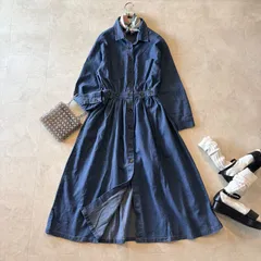 NO.3-152  vintage デニム　ロング古着　シャツワンピース　9号
