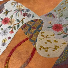 名古屋帯 刺繍 引箔 上品な加工 九寸 正絹 着物 MA-3470