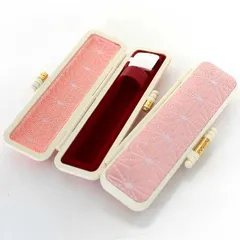 印鑑ケース おしゃれ はんこケース 西陣織 麻の葉 ケース 桃 10.5mm～12mm 印鑑収納 朱肉付き ハンコケース 印鑑 ケース プレゼントやギフト