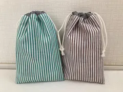 No.256 給食セット入れ　巾着袋　縦長サイズ