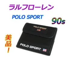 美品　キレイ　ほぼ使用感無し ★ 90s　ポロスポーツ ラルフローレン　二人折り　財布　ブラック 黒　マジックテープ　ナイロン×レザー製　POLO SPORT RALPH LAUREN