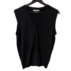 C445 MARKUP（マークアップ） BASIC EDITION vネックニットベスト カーディガン ブラック レディース オフィスカジュアル