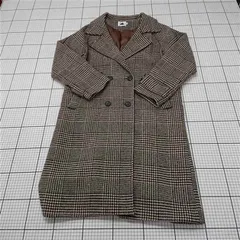 ◇ ⊇ アビトーキョー ABITOKYO グレンチェック柄ロングコート レディース Mサイズ ブラウン系 E  【1511110041368】