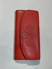 未使用訳アリ！　コーチ　オレンジ　赤　長財布　二つ折り　ウォレット