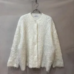 SLOBE IENA スローブイエナ シャギー ニットカーディガン ホワイト グレー 23-080-912-2872-3-0 レディース USED