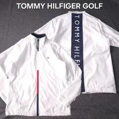 【TOMMY HILFIGER GOLF】トミーヒルフィガー ゴルフ トリコロールカラー ナイロン素材 ジップ ブルゾンジャケット 白 M 背中ロゴネーム ロゴマーク