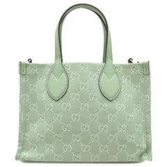 グッチ GUCCI 2WAYバッグ オフィディア スモール トートバッグ GGキャンバス グリーン シルバー金具 ミント ハンドバッグ   772183 【保存袋】【中古】