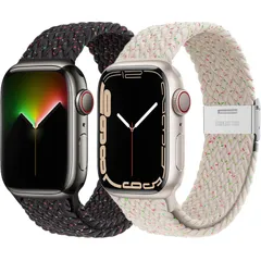 【在庫処分】【2パック】編組バンドコンパチブル アップルウォッチ バンド44mm 45mm 42mm、ナイロンスポーツウォッチバンド、ボヘミアン 時計バンド、レディース/メンズ、耐久性 、通気性、編組ナイロンバンドコンパチブル Apple watch Ultr