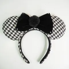 CO5286	Disney ディズニー ミニー カチューシャ 千鳥格子 リボン グッズ コレクション