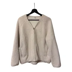 C446 ユニクロ（UNIQLO）「フリースノーカラーコート アウター リラックスシルエット XLサイズ