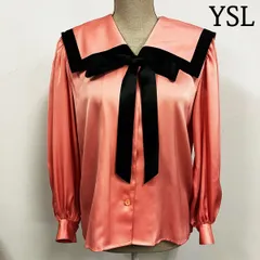YVES SAINT LAURENT　YSL　イヴサンローラン　ヴィンテージ　リボン　ブラウス　Sサイズ