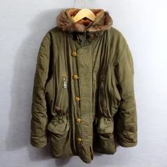 UNITED COLORS OF BENETTON ユナイテッド カラーズ オブ ベネトン N-3B 中綿 モッズ コート フード 古着 ヴィンテージ イタリア製 ミリタリー コットン サイズ 50 カーキ系 80s 90s VINTAGE 古着 A703