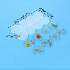 No.415 シリコンモールド 丸型 8区切り レジン 押し花 キーホルダー 制作 ハンドメイド