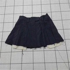◇ Θ メゾンスペシャル MAISON SPECIAL ピンストライプミニスカート ネイビー系 レディース 36 E  【1512100007401】