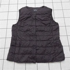 ◇ Θ 無印良品 MUJI ダウンベスト ブラック系 Lサイズ メンズ E  【1512100007395】