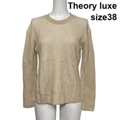 ◇ セオリーリュクス Theory luxe クルーネックニット セーター 長袖 ライトベージュ 綿混 カシミア混 38 M 9号 レディース S6A385