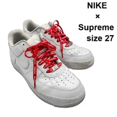 ナイキ NIKE スニーカー シュプリーム Supreme エアフォース1 ロー Air Force1 Low 品番 CU9225-100 白 赤 レザー 27cm メンズ 6V119
