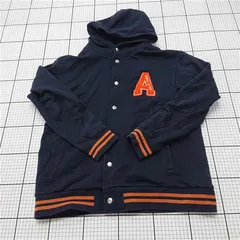 ◇ ⊇ アーノルドパーマー Arnold Palmer A172710 スタジャン風パーカー ネイビー系 メンズ L E  【1512220029987】