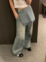 デニムパンツ 取り外し 新作 デニムスカート キュロット