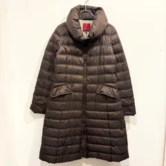 AMACA アマカ ダウンコート Aライン 女優襟 ロング丈 ブラウン系 サイズ38【送料込み】