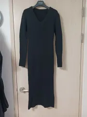 厚手 ニット ロング丈ワンピース 55