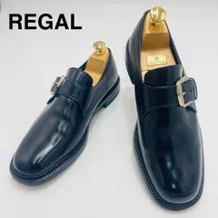 REGAL　リーガル　ドレスシューズ　モンクストラップ　幅広　24.5cmEE　黒　メンズ