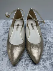 送料無料！！DIANAダイアナ　レディースパンプス　ゴールド×白　23.5cm   #80128MO229